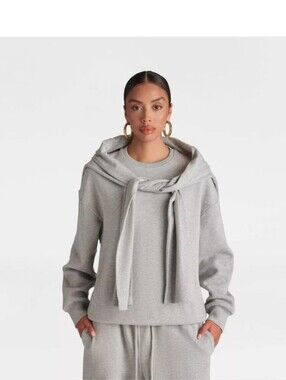 KBB by Kahlana Women's Long Sleeve The Double Layer Crewneck Sweatshirt, Size L